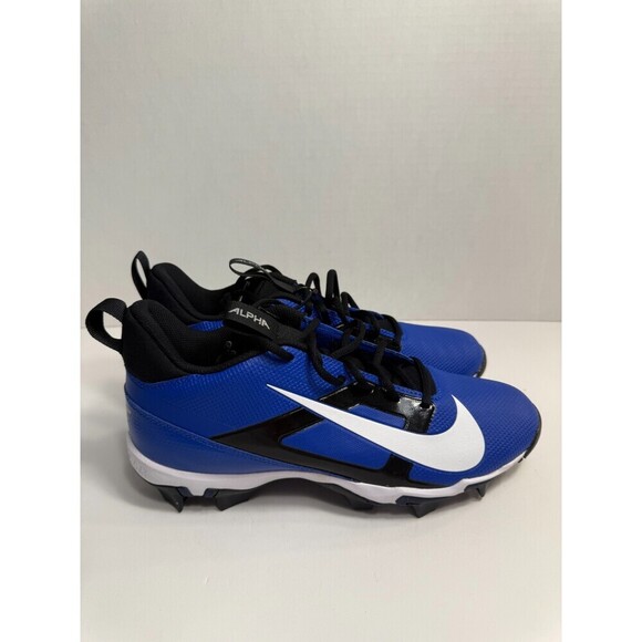 .9061 Nike Alpha Menace 4 Shark Football Cleats Blue/White-US 10 Mens - Picture 1 of 5